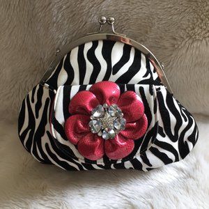 Beautiful Girly Zebra Rhinestone Purse
